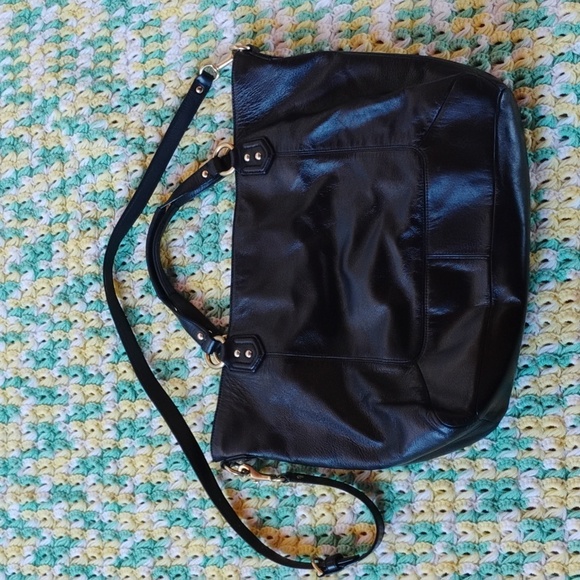 Coach Vintage Black Leather Tote/ messenger large Bag - Picture 5 of 16